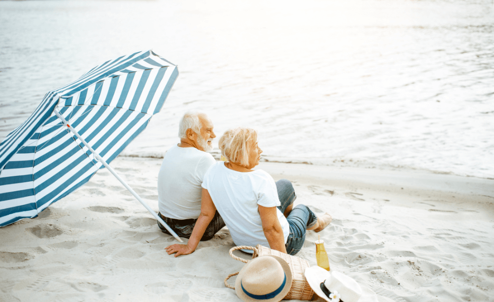 timeshare exit beach couple